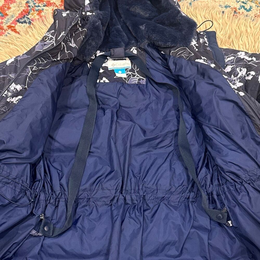 Columbia Women's Navy Floral Long Puffer Coat - Picture 10 of 13